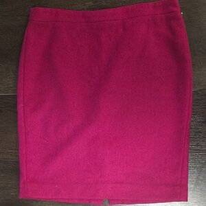 J. Crew Vibrant Magenta Wool Pencil Skirt